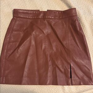 Wilfred brown Leather Mini Skirt